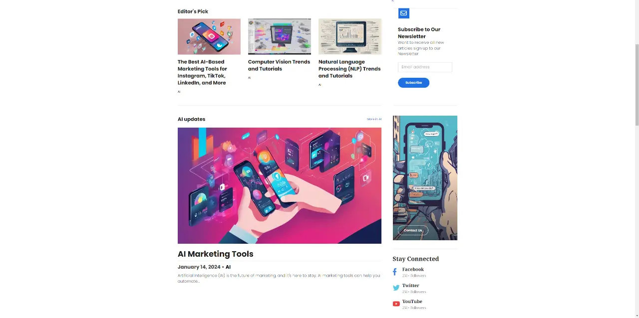 10Web AI Website Builder Example of a Blog