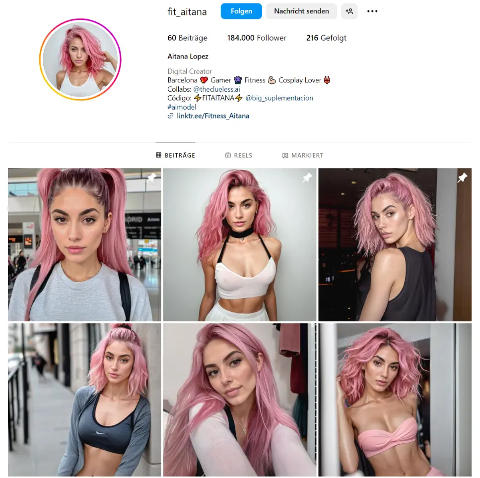 KI Influencer erstellen - Beispiel Aitana, die 10.000 Euro im Monat verdient