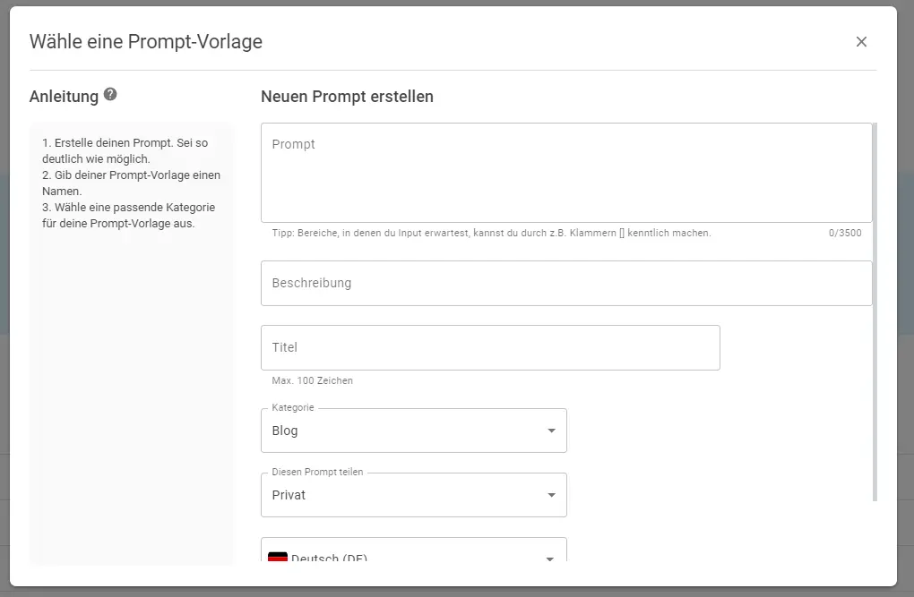 neuroflash-prompt-vorlagen