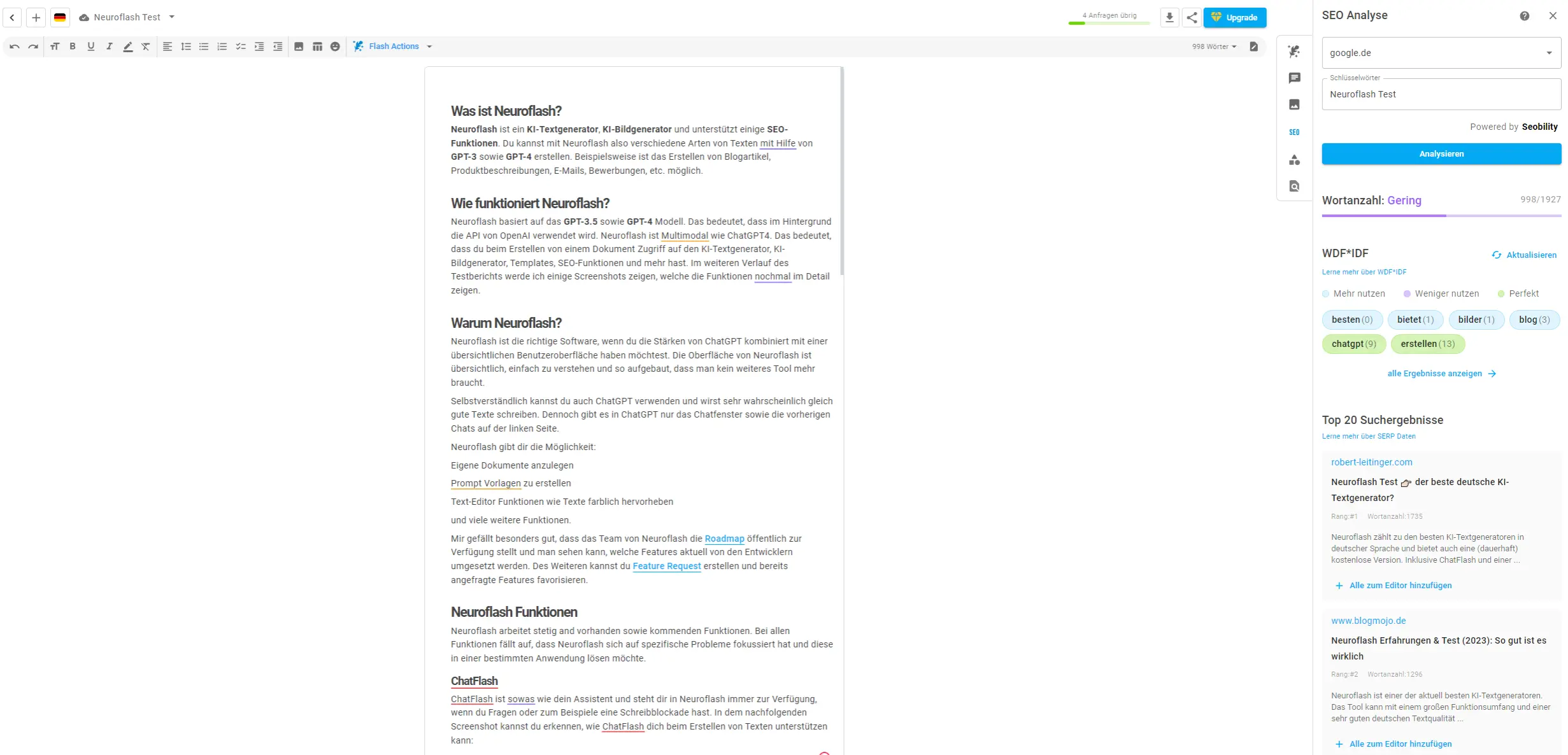 neuroflash-seo-analyse-von-einem-blogartikel