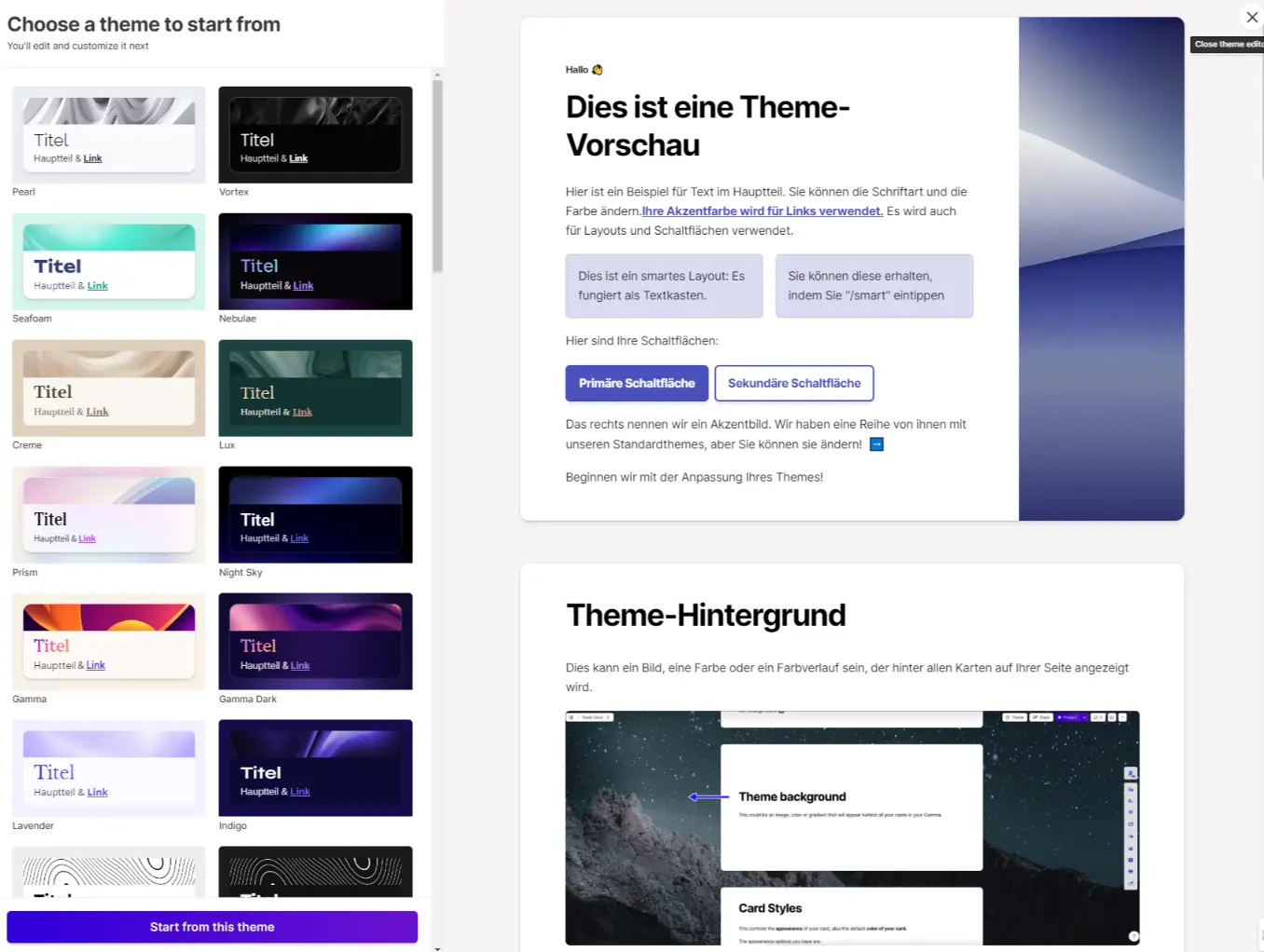gamma-app-theme-vorlagen