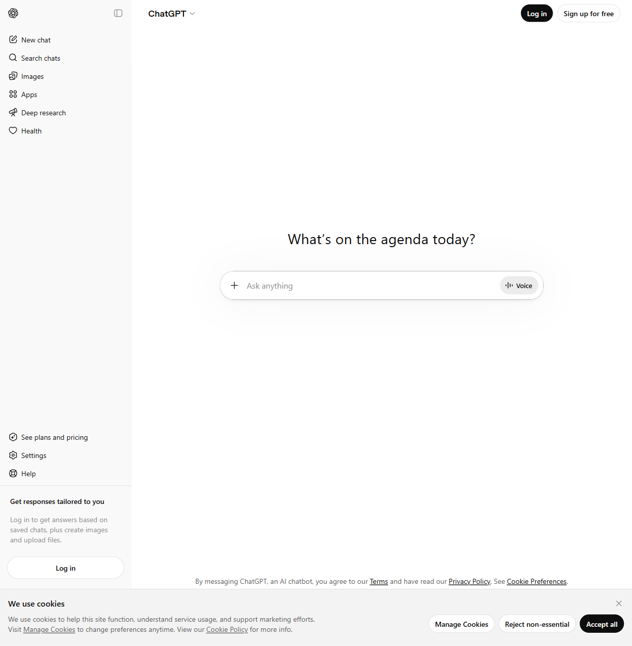 ChatGPT Oberfläche — KI-Textgenerator Screenshot
