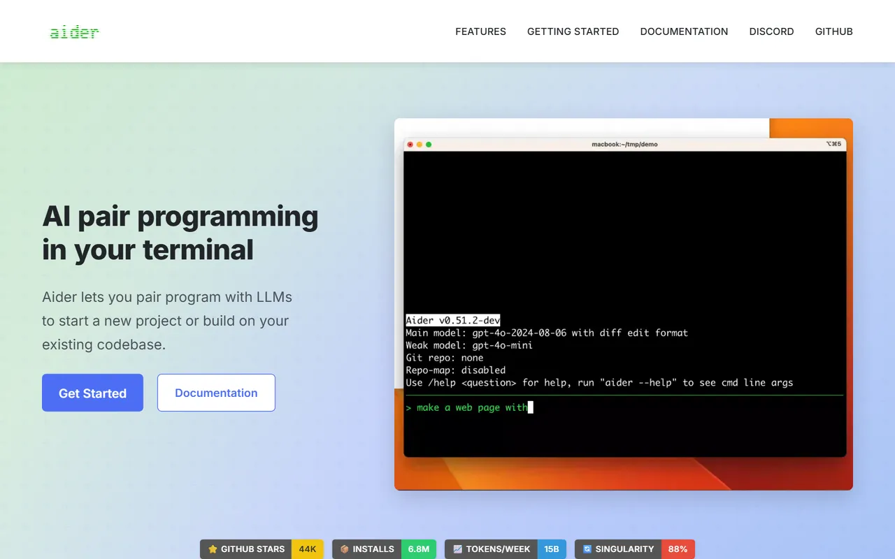 Aider – Screenshot