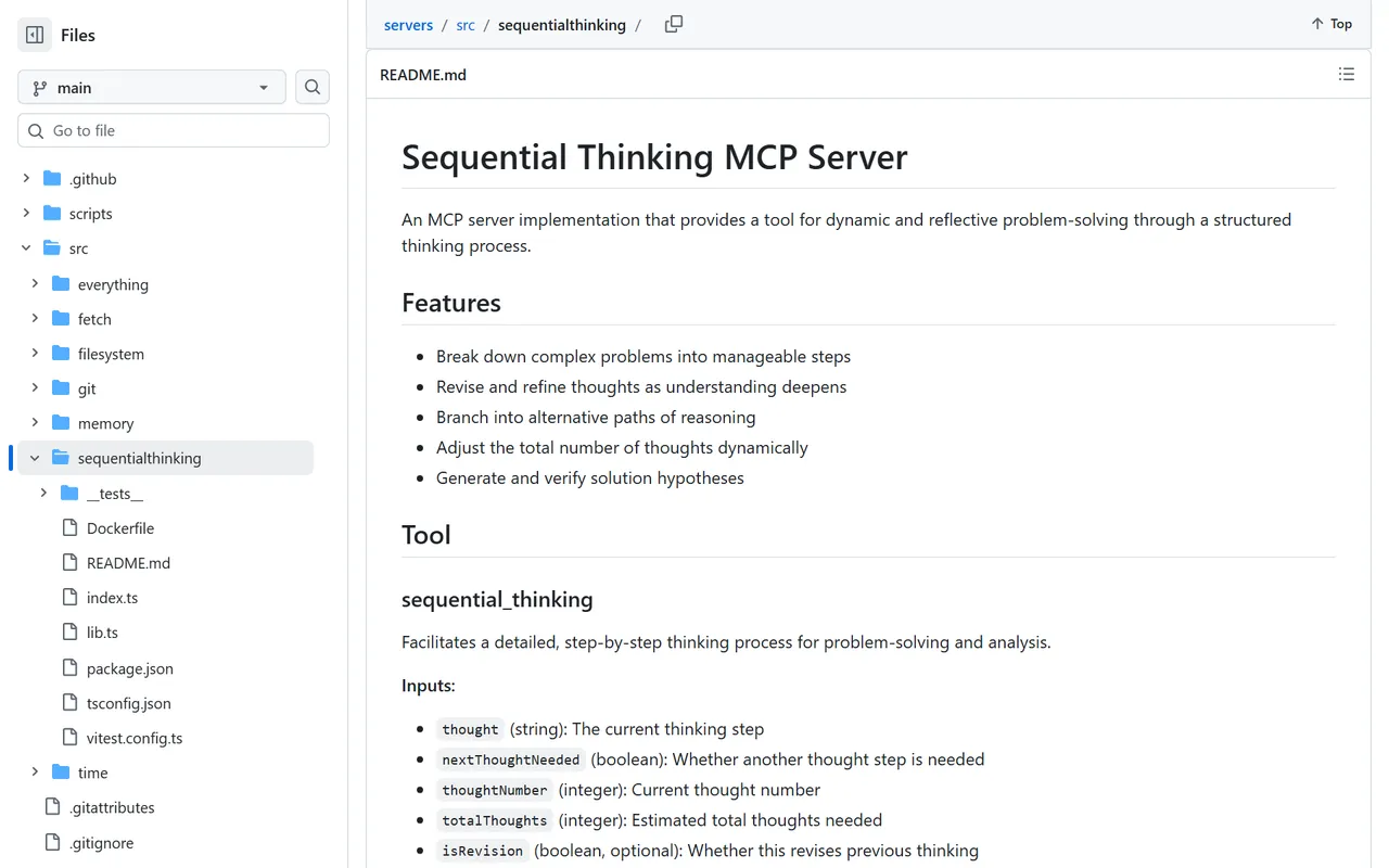 Sequential-Thinking MCP-Server – GitHub-Repository