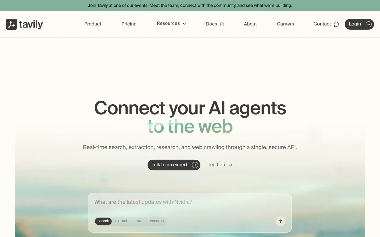 Tavily – Website