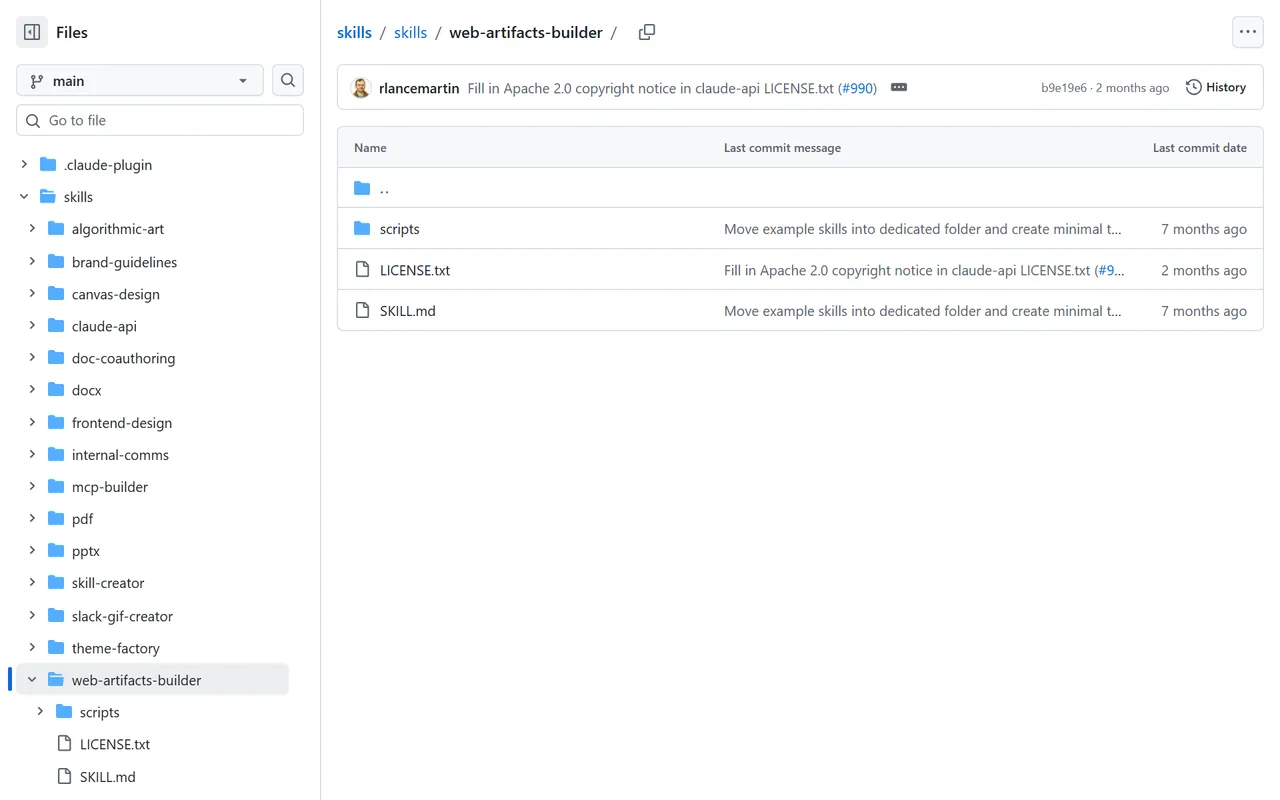 web-artifacts-builder – Screenshot