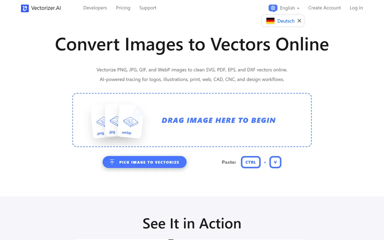 Online-Vektorisierer Vectorizer.AI