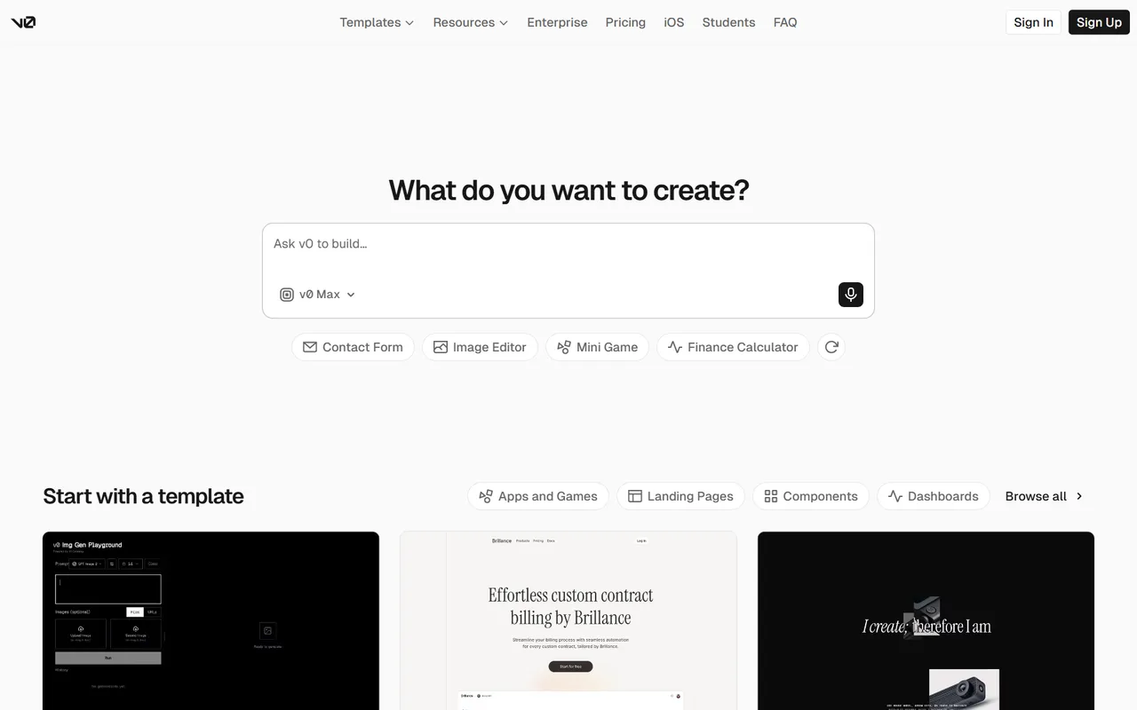 v0 – Screenshot